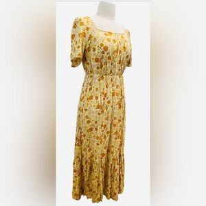 Floral 🌻Yellow Midi Dress